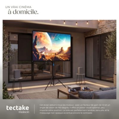 Écran de projection Cinema avec trépied pliable 16:9 4K HD 60 pouces 152cm portable anti-plis toile en polyester gain 1.0