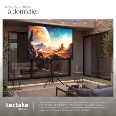 Écran de projection Cinema avec trépied pliable réglable 80 pouces 203cm format 16:9 compatible 4K HD angle 160 portable