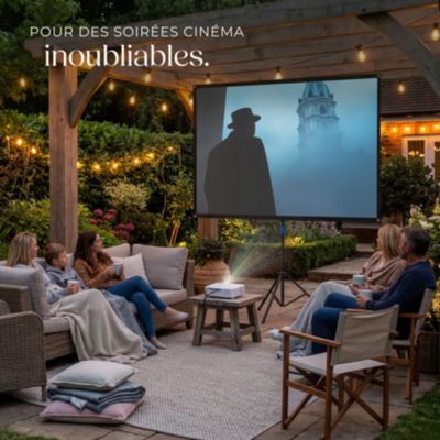 Écran de projection Cinema avec trépied pliable réglable 80 pouces 203cm format 16:9 compatible 4K HD angle 160 portable