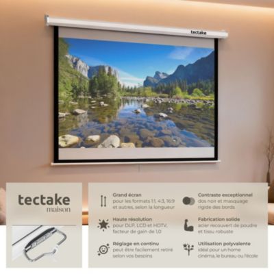 Écran de projection extensible blanc