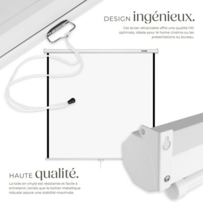 Écran de projection extensible blanc