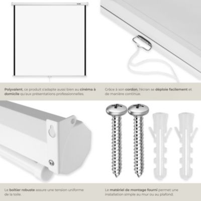 Écran de projection extensible blanc