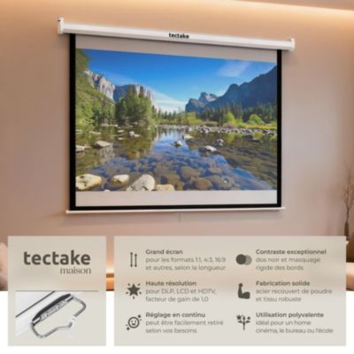 Écran de projection extensible blanc