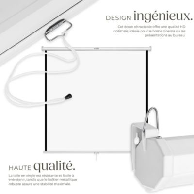 Écran de projection extensible blanc