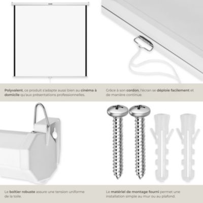 Écran de projection extensible blanc