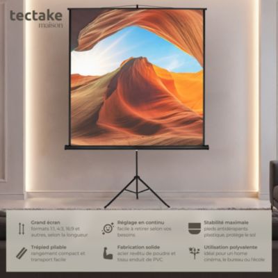 Écran de projection extensible blanc