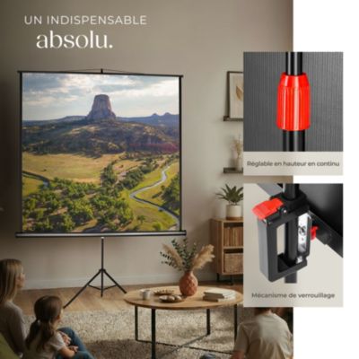 Écran de projection extensible blanc