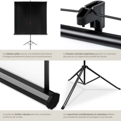 Écran de projection extensible blanc