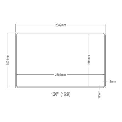 Écran de projection mural Väkhoga 120 pouces Full HD 4K 8K HDR gris en.casa