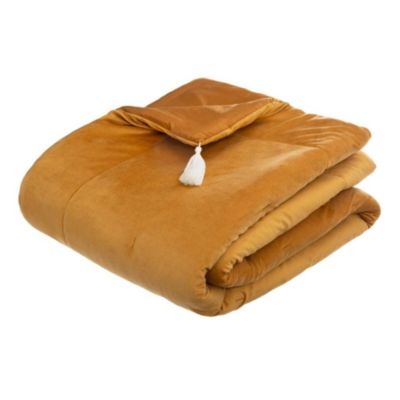 Édredon velours 80x180 cm Sonia ocre