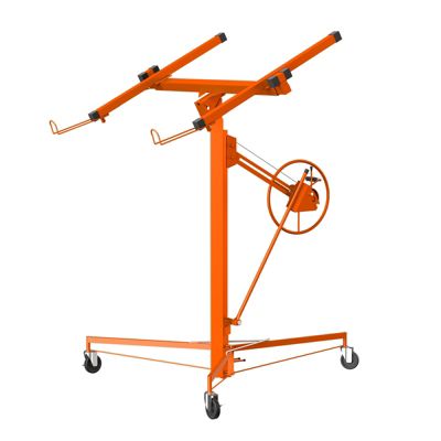 Élévateur de plaques de plâtre XXL, orange - Capacité de charge 68 kg, hauteur réglable de 140 à 325 cm - Aide à la pose de