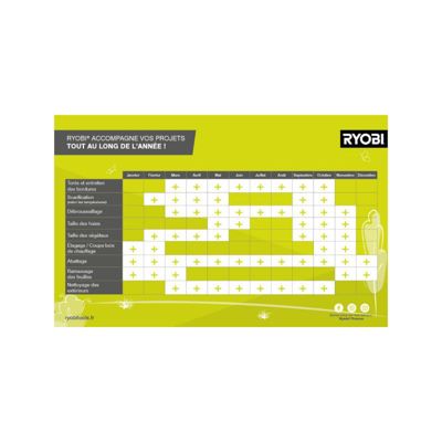 Élagueur a main 18 V - RYOBI - Brushless / moteur sans charbons - Guide 10 cm - 6 m/s - Tendeur sans outil