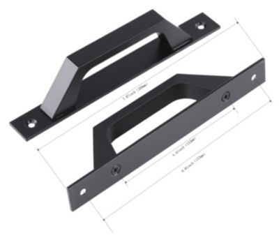 (Noir)Poignée droite en aluminium en noir pour portes coulissantes ou portes battantes de passage Poignée droite fonctionnelle