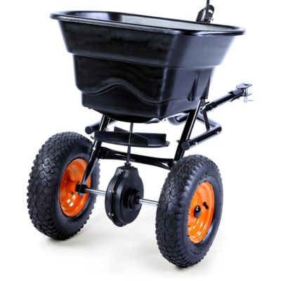 Épandeur centrifuge sur roues FUXTEC FX-GS36S avec attelage 36 kg largeur d'épandage XXL