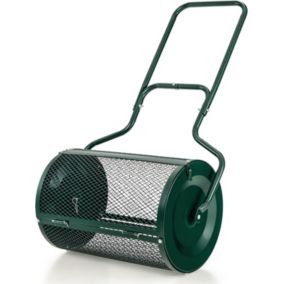 Épandeur de Compost Capacité 75L pour Pelouses et Jardin en Treillis Métallique avec Double Loquets Latéraux Vert