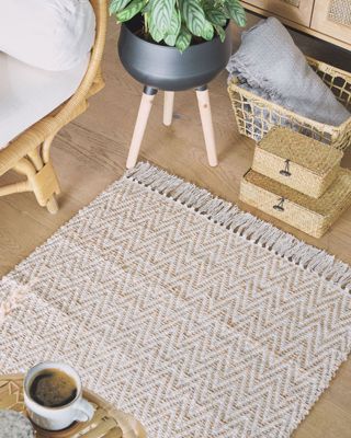 À poil court boho en tissu beige AFRIN