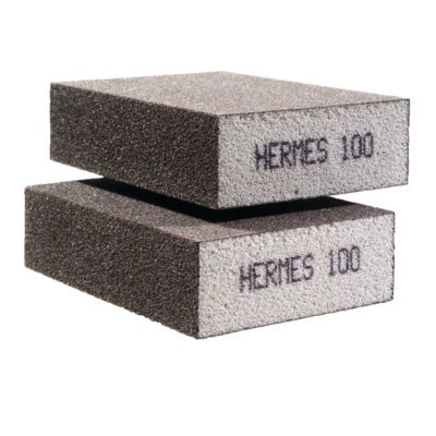 Éponge abrasive 4 faces 70 x 100 x 27mm G100 - HERMES - 6005969