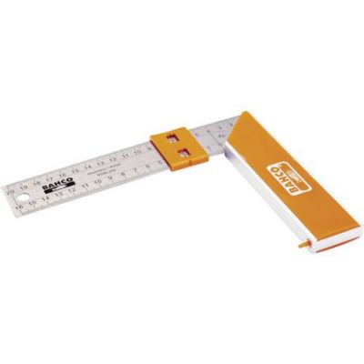 Équerre de charpentier 350 mm Bahco 9048-350, lame inox 2CR13, précision 1 mm/m