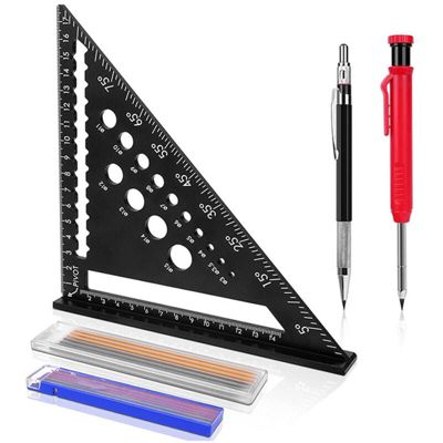 Équerre menuisier 5 en 1 180 mm multifonction alu renforcé DROMME