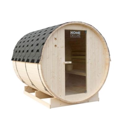 - Sauna extérieur à tonneau LAHTI XL - 195 x 220 cm pour 4 personnes