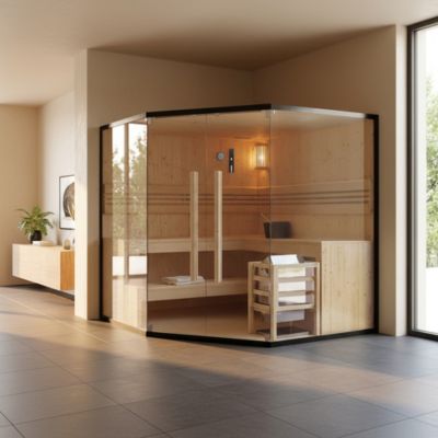 - Sauna traditionnel SHADOW XL BIG - 200 x 200 cm pour 6 personnes