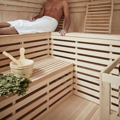 - Sauna traditionnel SKYLINE BIG XL - 200 x 200 cm pour 6 personnes