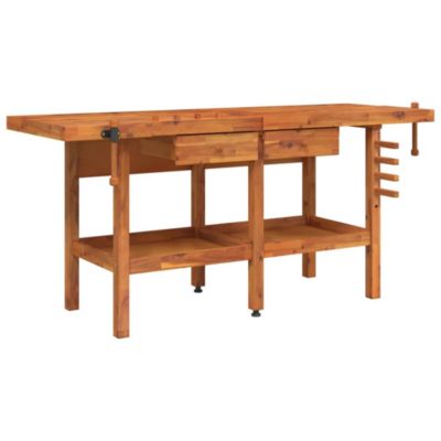 Établi avec tiroirs et étaux 192x62x83 cm Bois massif d'acacia vidaXL