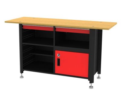 Établi de Bricolage Acier Bois 160 cm rangement sécurisé et confort de travail