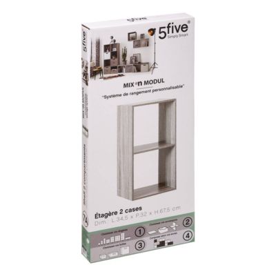 Étagère 2 cases Effet chêne gris Mix N' Modul - 5Five