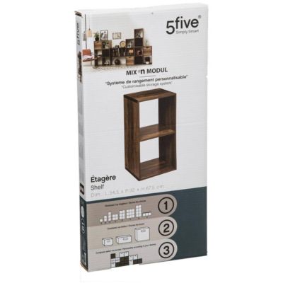 Étagère 2 cases indus Effet bois foncé Mix N' Modul - 5Five