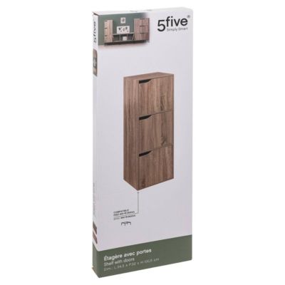Étagère 3 cases avec portes Effet chêne naturel Mix N' Modul - 5Five