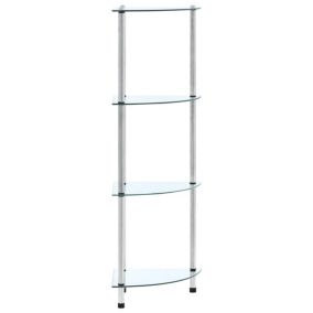 Étagère 4 niveaux Transparent 30x30x100 cm Verre trempé vidaXL