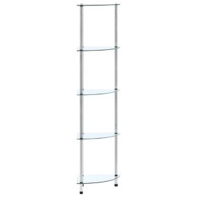 Étagère 5 niveaux Transparent 30x30x130 cm Verre trempé vidaXL