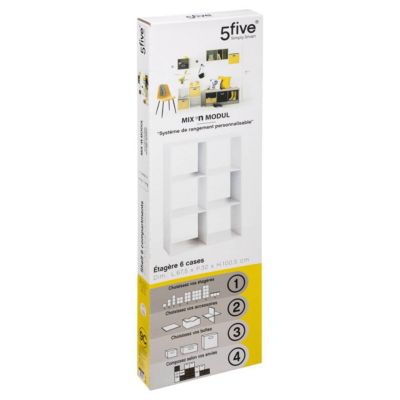Étagère 6 cases Blanc Mix N' Modul - 5Five
