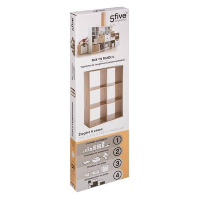 Étagère 6 cases Effet bois naturel Mix N' Modul - 5Five