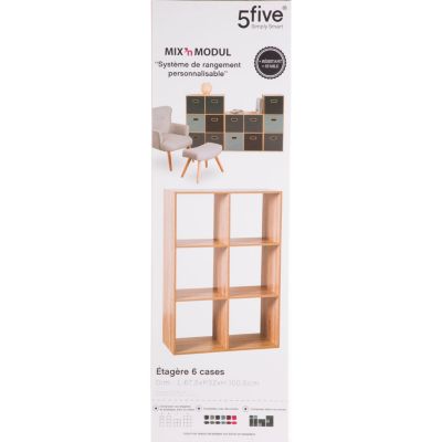 Étagère 6 cases Effet bois naturel Mix N' Modul - 5Five