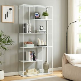 Étagère autoportante Vehmaa acier 188 x 90 x 30 cm blanc en.casa