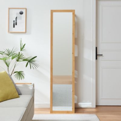Étagère avec miroir intégré As bambou 170 x 40 x 35 cm naturel blanc