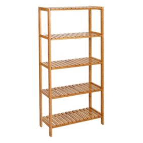 Étagère Bambou 5 Niveaux avec hauteurs réglables - L60 cm