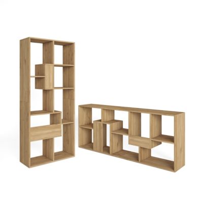 Étagère Bibliothèque, 162x67x31cm, Chêne