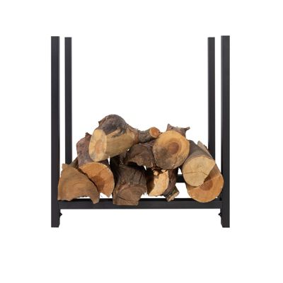 Étagère à bois de cheminée, Lesbos, Porte bûches Design, 60 x 61 x 25 cm - Floordirekt