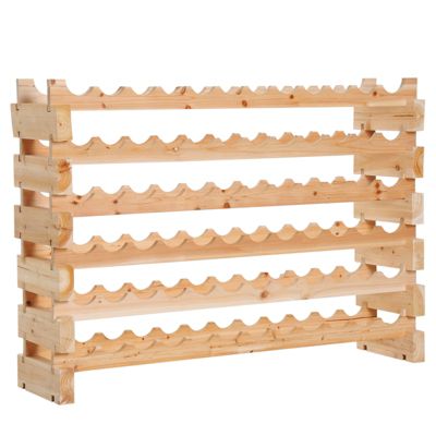 Étagère à bouteilles casier à vin range bouteilles horizontal 6 niveaux 72 bouteilles max. bois de pin