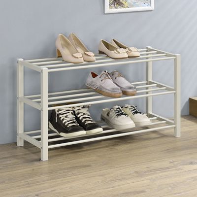 Étagère à chaussures NAVAN 3 niveaux en métal - Beige