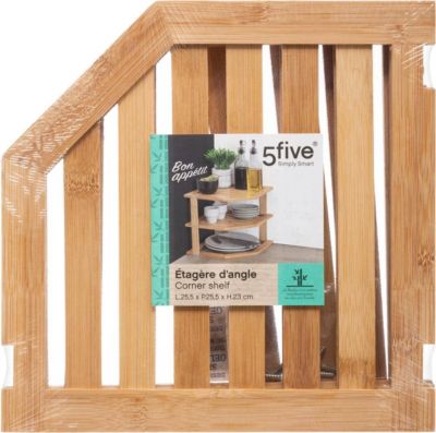5five - étagère d Angle 3 Niveaux venterra Bambou