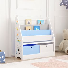 Étagère d'enfant Neda à 3 compartiments avec 2 boîtes 74 x 71 x 23 cm à motif koala en.casa
