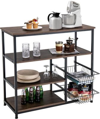 Étagère De Cuisine 4 Étages En Acier Inoxydable 120x40x150cm - Charge 50kg - Pieds Réglables