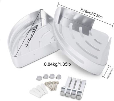 Étagère de douche d'angle, étagère de rangement de salle de bain, sans perçage