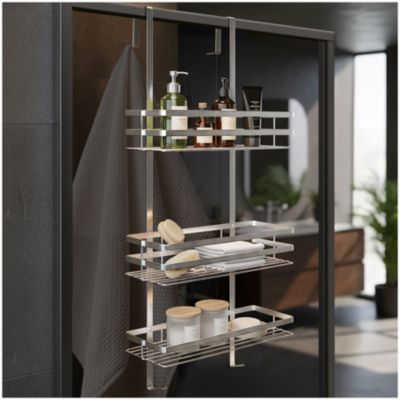 Étagère de douche en acier inoxydable argent