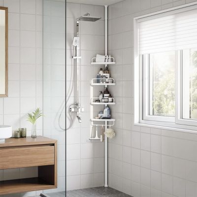 Étagère de Douche Réglable avec 4 Tablettes - H85/305 cm