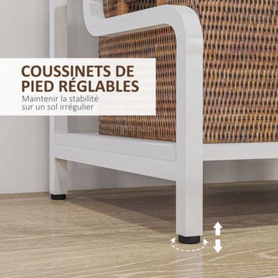 Étagère de rangement 3 niveaux - support d'imprimante - acier panneaux blanc